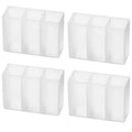 Mini Storage Box 3-Grid Plastic Makeup Brush Lipstick Storage Multi-Functional Desk Organizer for Home Kitchen Bathroom