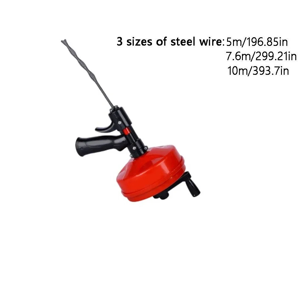 Professional Drain Snake Auger Flexible Plumbing 5-10m Length Drain Clog Remover Quickly Manual/Electric Pipe Dredging Machine