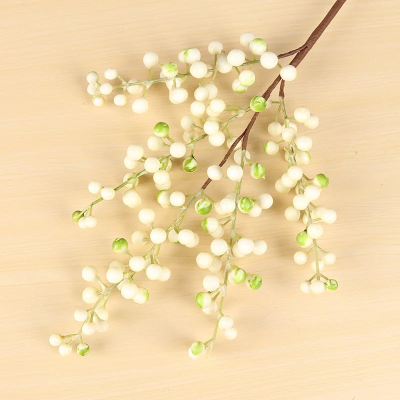 Christmas Red Berry PE Artificial Flower 1PC Fake Berries Christmas Wreath Handmade Accessories Home New Year Decorations