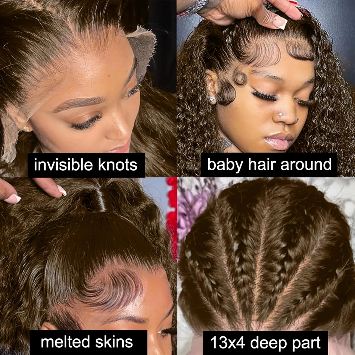 Glueless Chocolate Brown Jerry Curl Wig