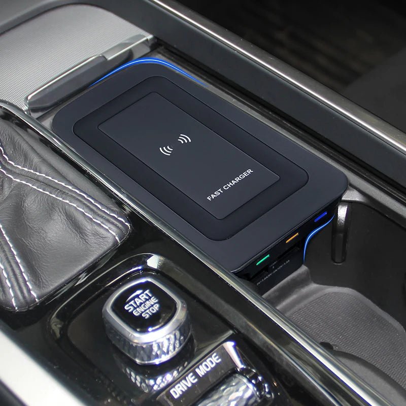 Car wireless charger for Volvo XC90 XC60 S90 V90 S60 V60 C60 wireless phone charger fast charger charging pad charging holder