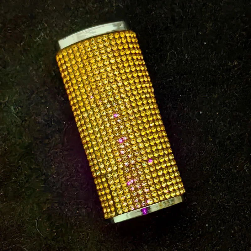 Fashion Bling Rhinestone Crystal Lighter Case Cover Sleeve Metal Shiny Lighter Holder for Bic Full Standard Size Lighter Type J6