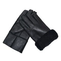 Classic Solid Color Winter Warm Sheepskin Fur Gloves Men Thickened Outdoor Motorcycle Riding Windproof And Leather Fur Gloves