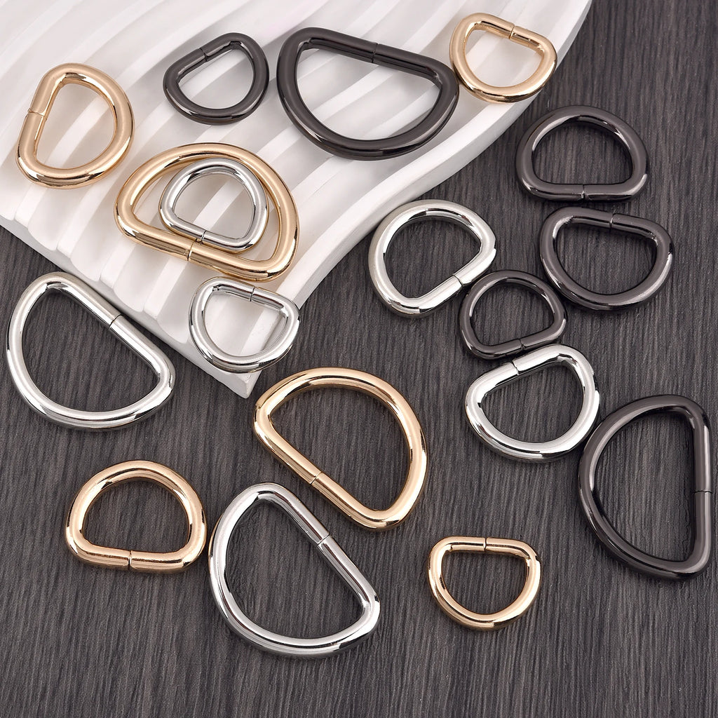 10pcs D-Shaped Buckle D Ring Connection Alloy Metal Silver Gold For Shoes Bags Backpack Buckles DIY Accessory 15/20/32mm