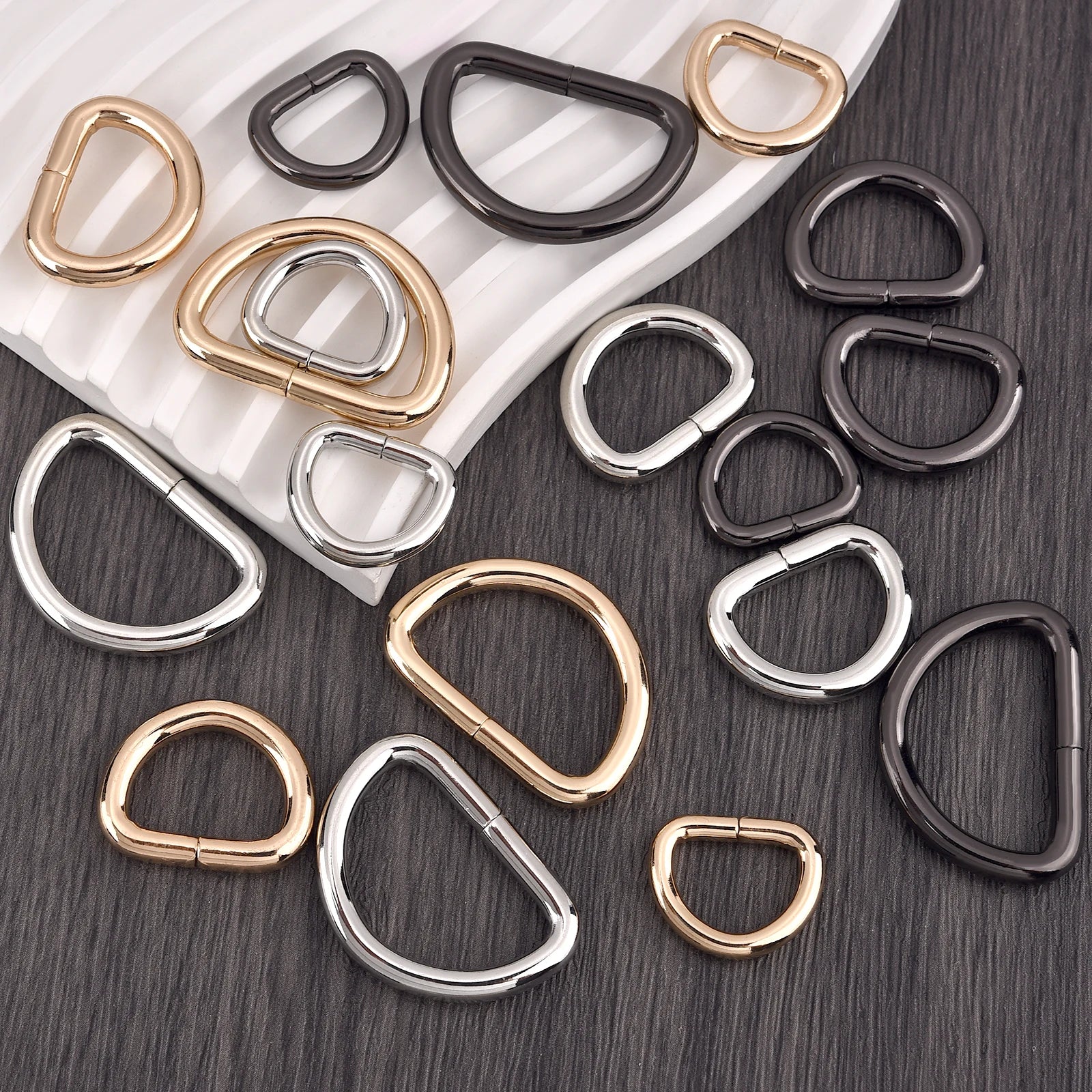 10pcs D-Shaped Buckle D Ring Connection Alloy Metal Silver Gold For Shoes Bags Backpack Buckles DIY Accessory 15/20/32mm
