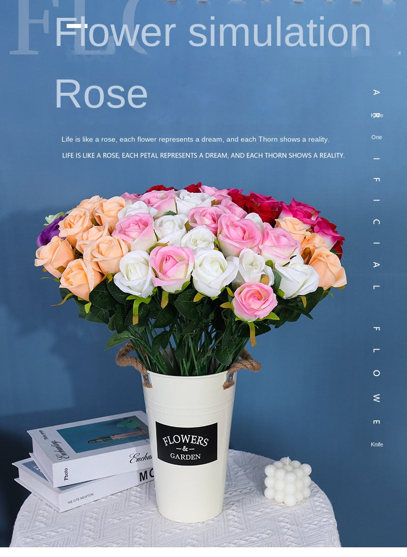 Simulated Single Rose Living Room Dining Table Decoration Artificial Flower Ornaments Wedding Decoration Home Decor