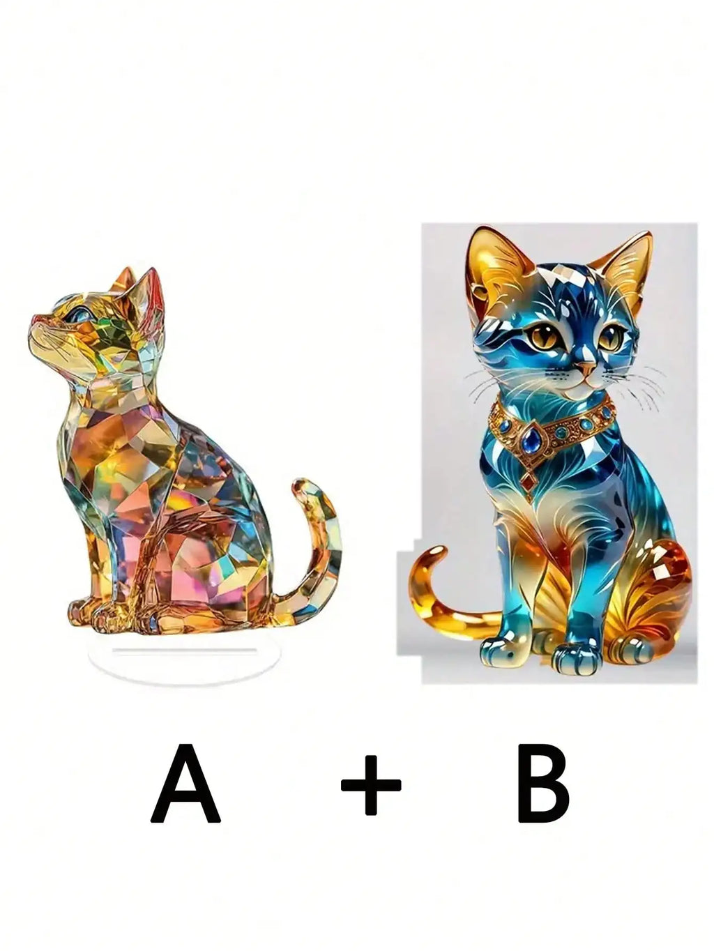 Artistic Crystal Cat Sculpture 1 Cute Home Desktop Decoration Ideal Gift for Family And Friends Suitable for Bedroom Decor
