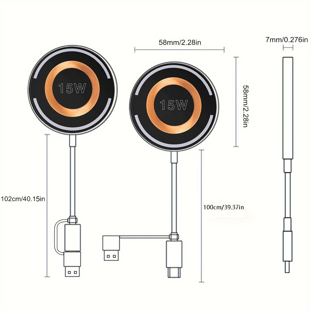 Essager Magnetic Wireless Charger Pad Fast Charging Qi Adapter for iPhone 17/16/15/14pro Max Xiaomi Pad PD Compatible