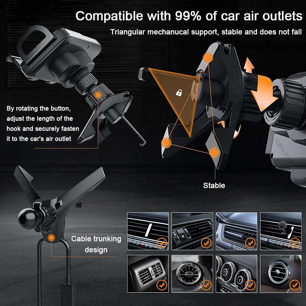 Fold Screen Car Wireless Charger For Samsung Galaxy Z Fold 6 5 4 3 2 Flip 6 5 4 3 Dual Coil Samsung Fast Charging Station