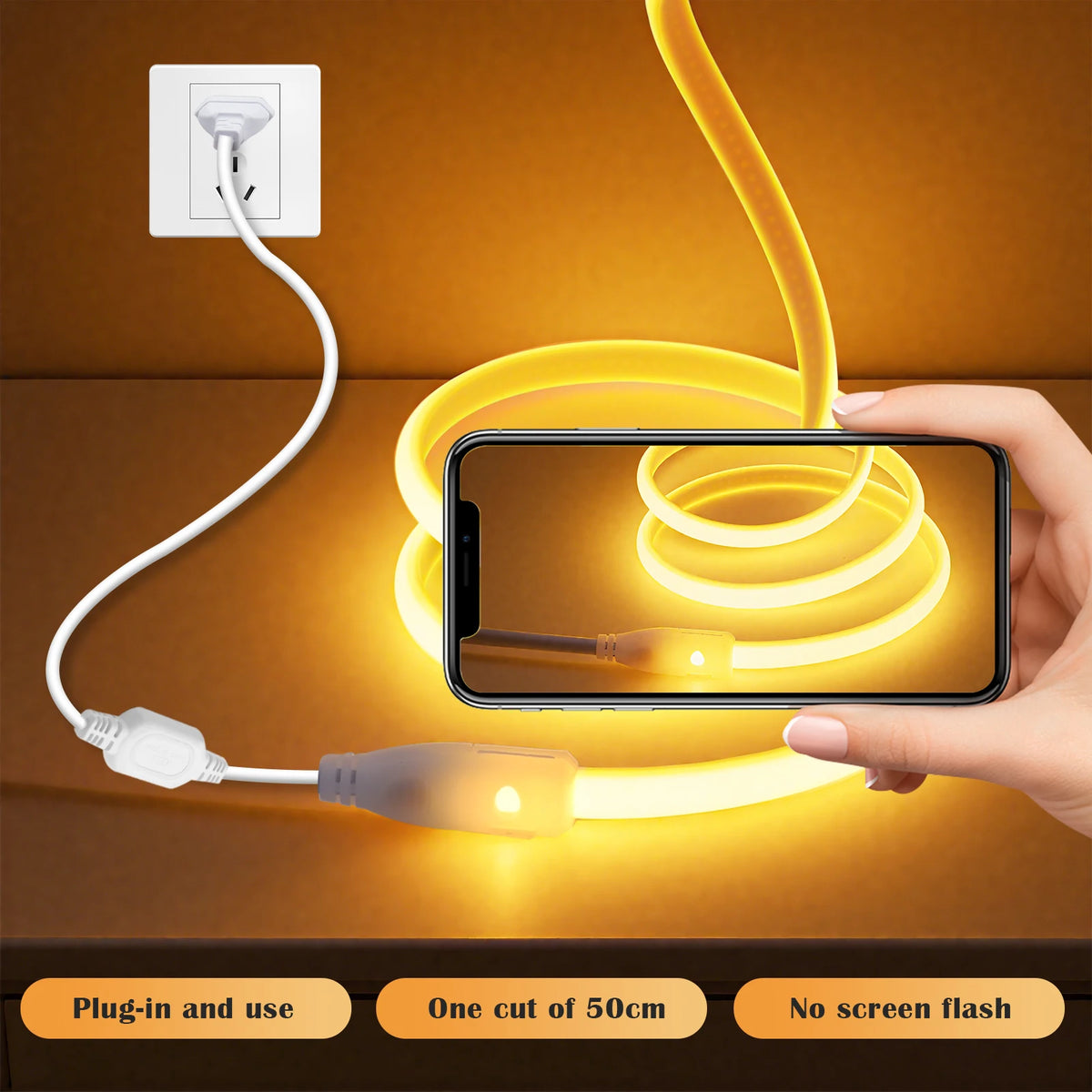 High Bright 220V 230V COB LED Milky Neon Strip Lights 288LEDs/M 3000K 4500K 6000K Waterproof Super Flexible Ribbon Tape 1-100M