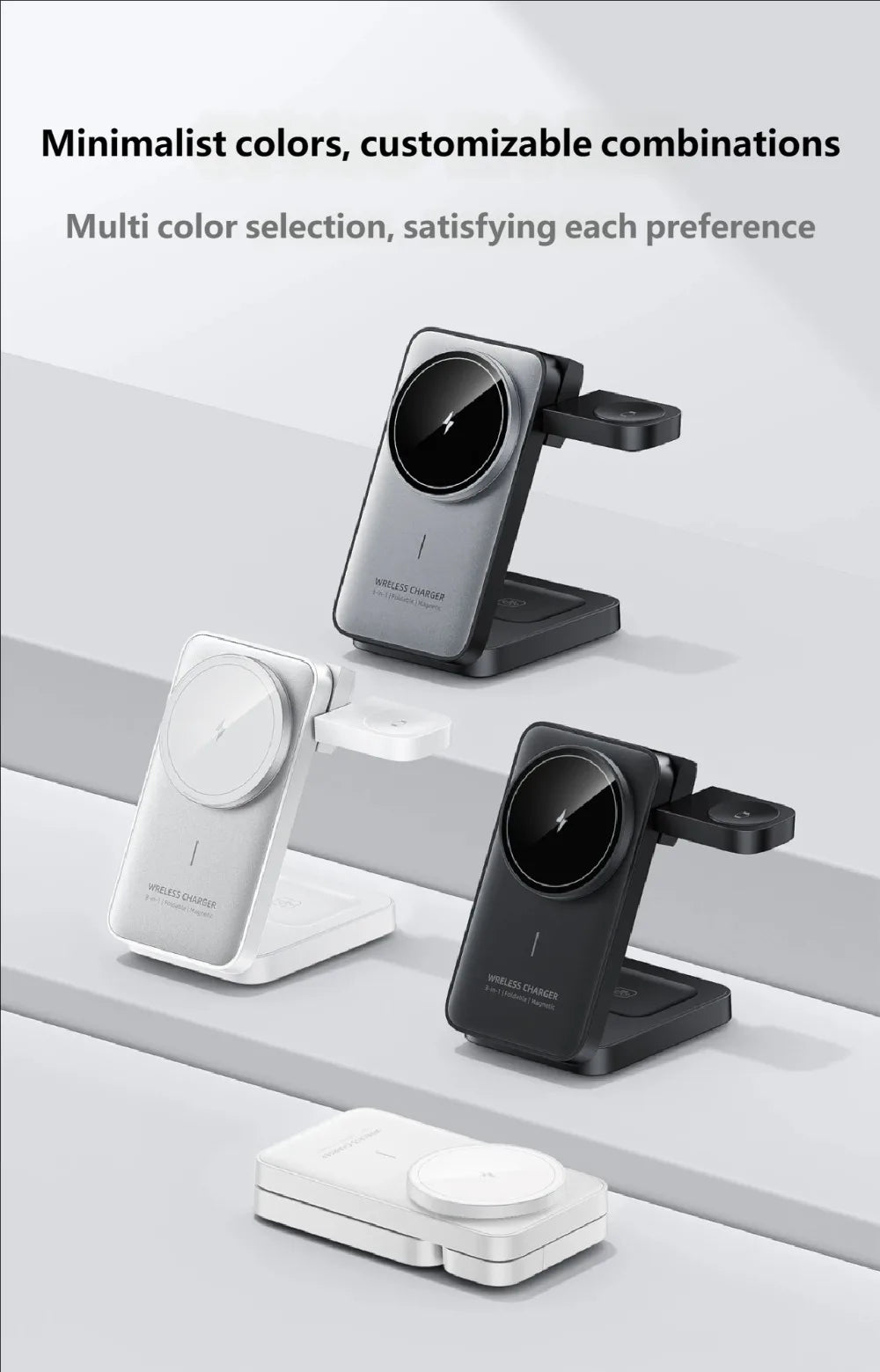 3 in 1 Travel Magnetic Wireless Charger Dock For Magsafe iPhone 17 16 15 Pro Max 14 13 12 iWatch 11-2 Airpods Pro Fast Charging