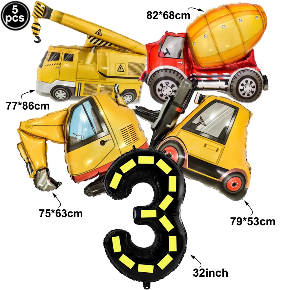 Engineering Vehicle Theme Decor Hanging Banner Pull Flag Safety