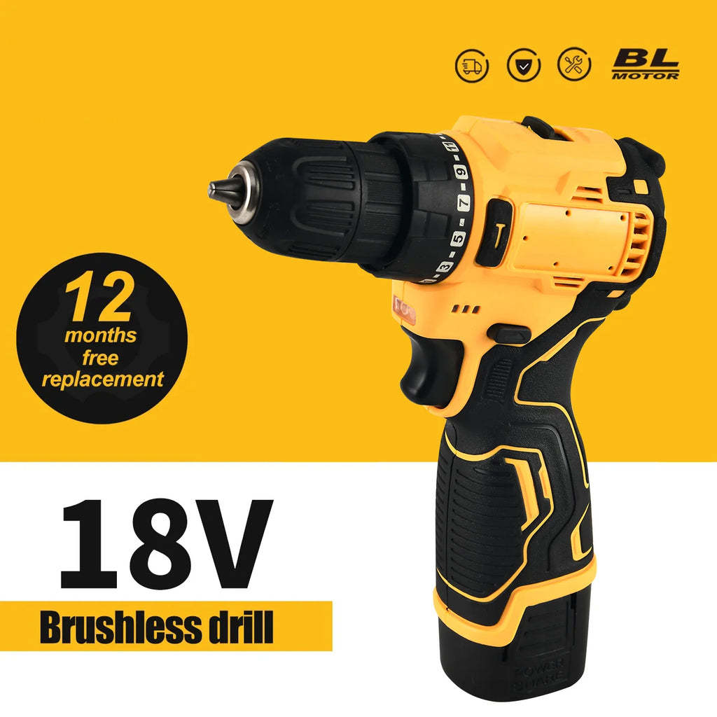 16.8V Brushless Electric Drill 35NM Cordless Drill Mini Electric