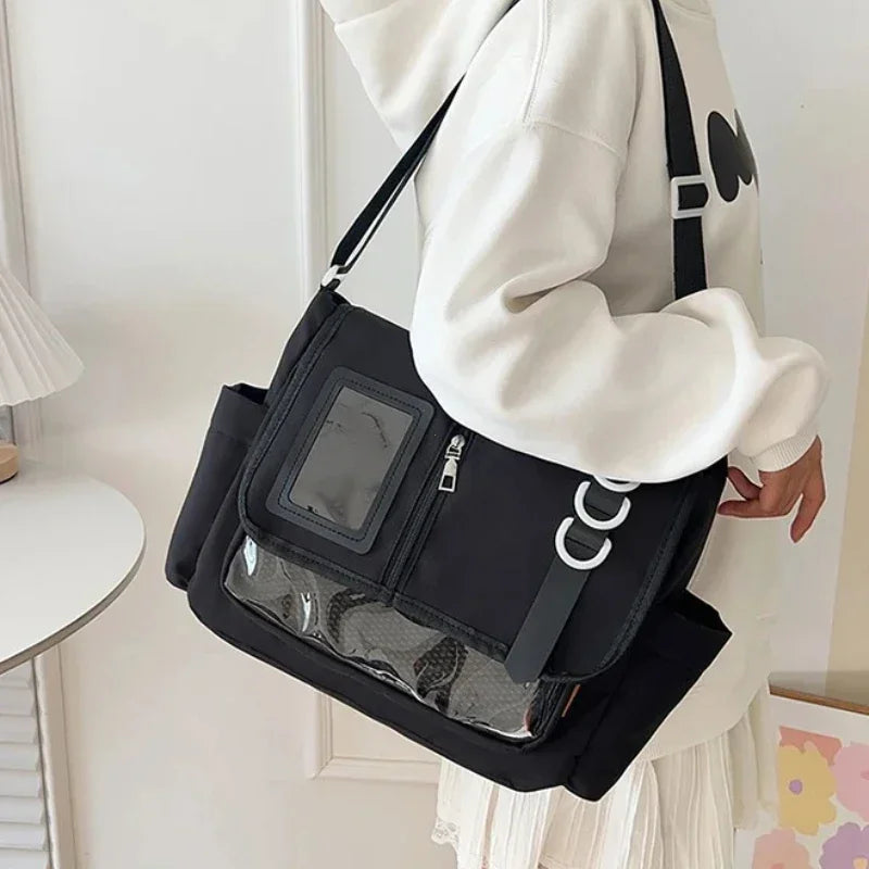 Y2K Japanese Harajuku School Bags for Girls Transparent Itabag