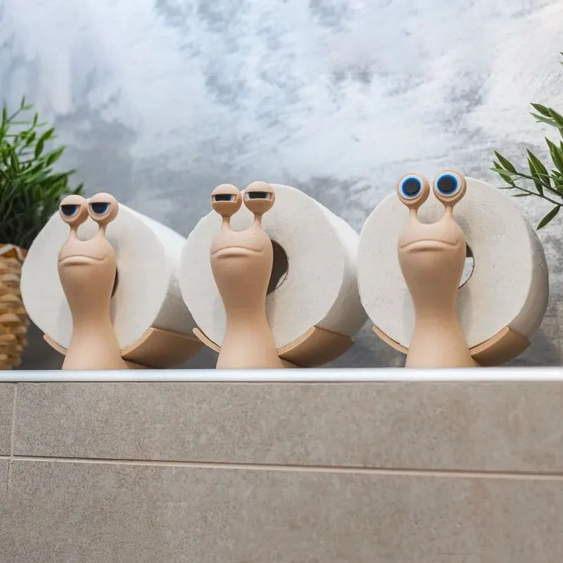 Cute Snail -Shaped Bathroom Tissue Holder Fun Desk Organizer Novelty Home Decor