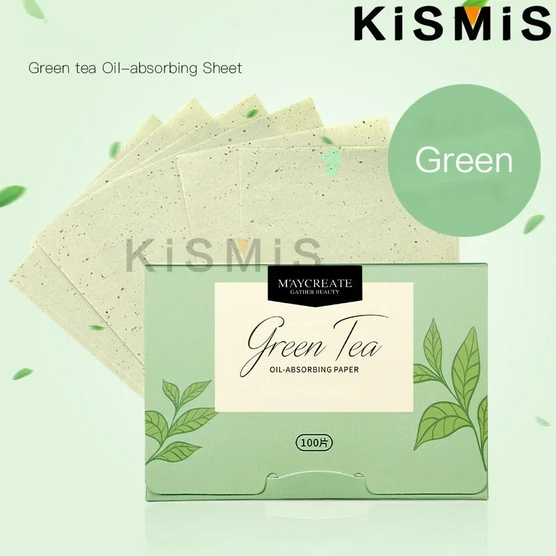 100 Sheets Oil Blotting Paper for Face Absorbs Excess Shine and Oil Portable Matte Facial Tissues for Oily Skin Care