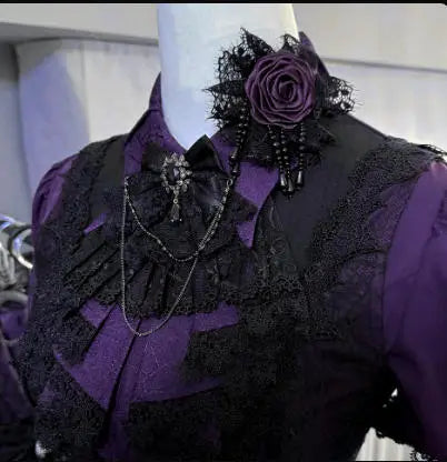 Gothic Vintage Lace Hand Made Rose Hair Accessories Y2K Spicy