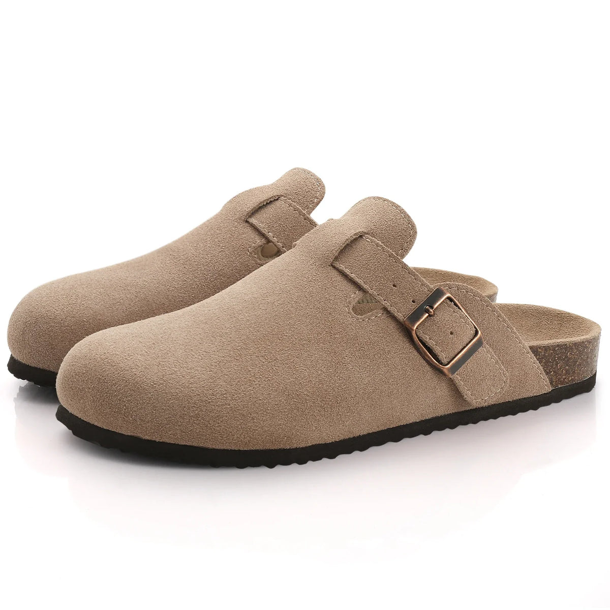 Crestar Cork Suede Mules Slippers For Women Fashion Men