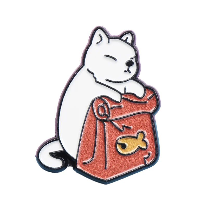 Cute Animal Series Enamel Brooch Alloy Pin Cartoon Kawaii Capybara Cat Dog Duck Pet Backpack Lapel Badge Jewelry Gift for Kids