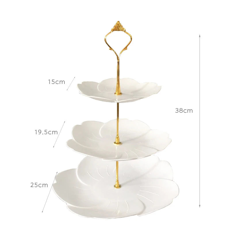 3 Tier Cake Stand Display White Rack Afternoon Tea Wedding Cupcake Plate Party Tableware Xmas Brithday Decoration Dessert Holder