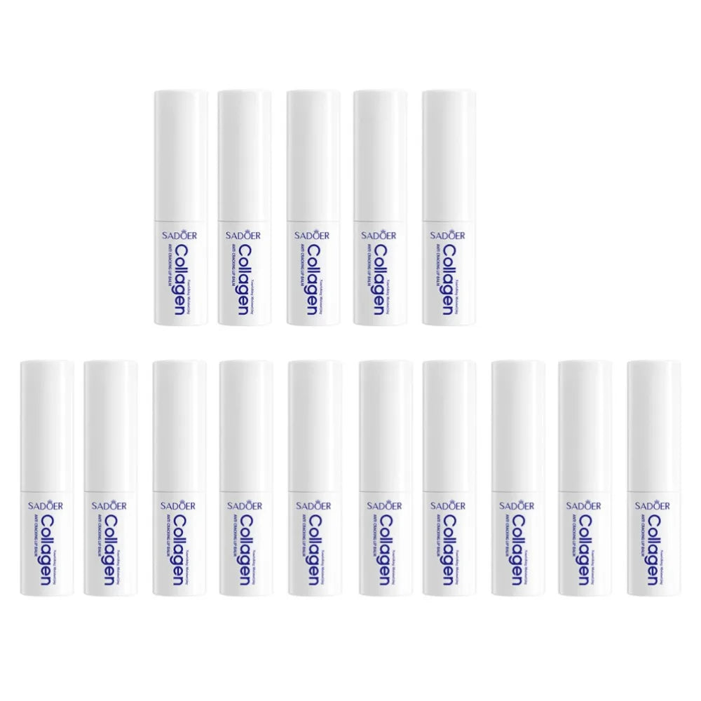 SADOER 5/10/15PCS Collagen Lip Balm Lasting Moisturizing Anti Wrinkles Hydrating Lipstick Lips Skin Care Products