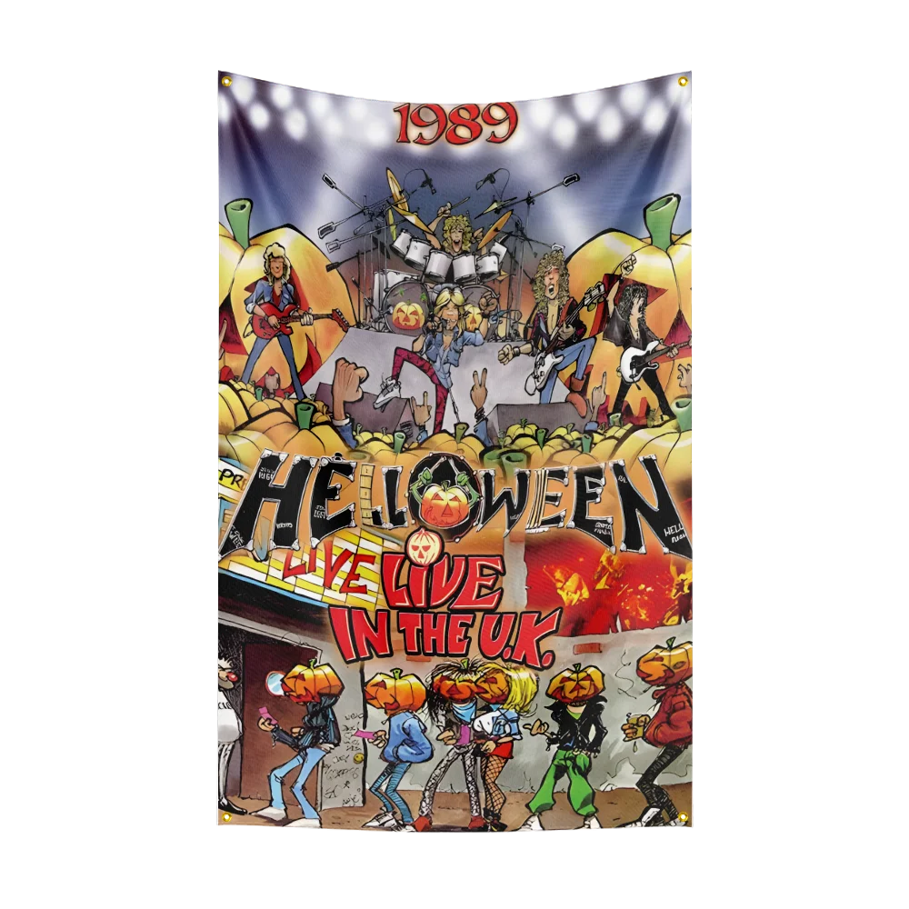 3x5 Ft HELLOWEENS Heavy Rock Band Flag Polyester Digital Printing Banner for Bedroom Wall Art Out Door Tapestry Decoration