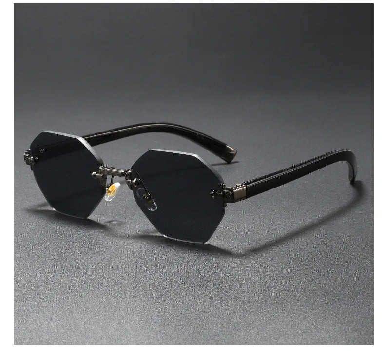 2025New Man Woman Rimless sunnies Gradient UV400 Fashion Trend Fashion Show Sun Glasses