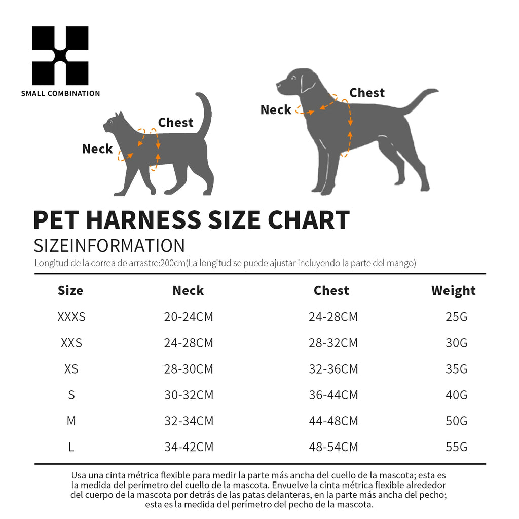 Small Combination Small Dog Harness Leash Set Soft Reflective for