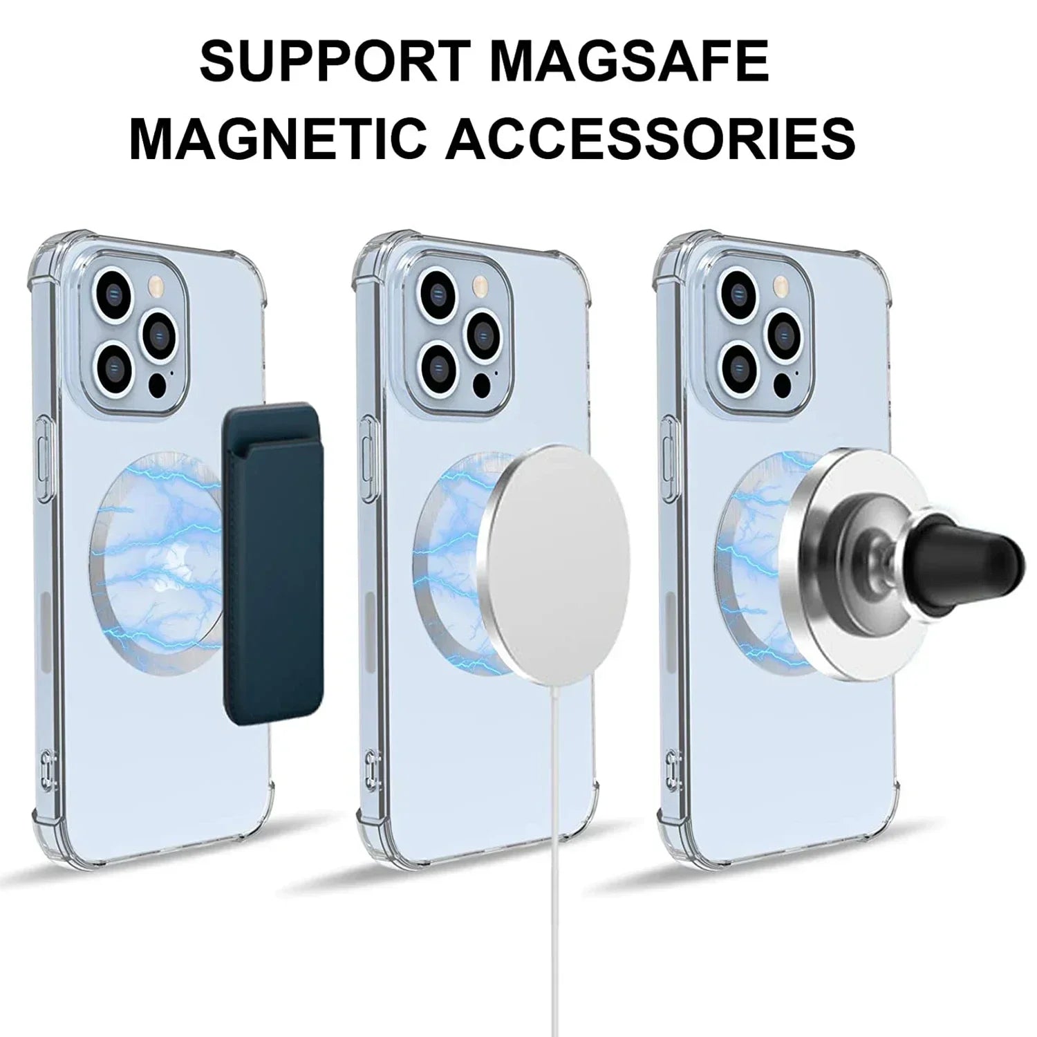 1-10PCSUniversal Strong Magnetic Ring Plate for MagSafe Wireless Charger 3M Adhesive Iron Sheet Sticker Car Phone Holder Mount