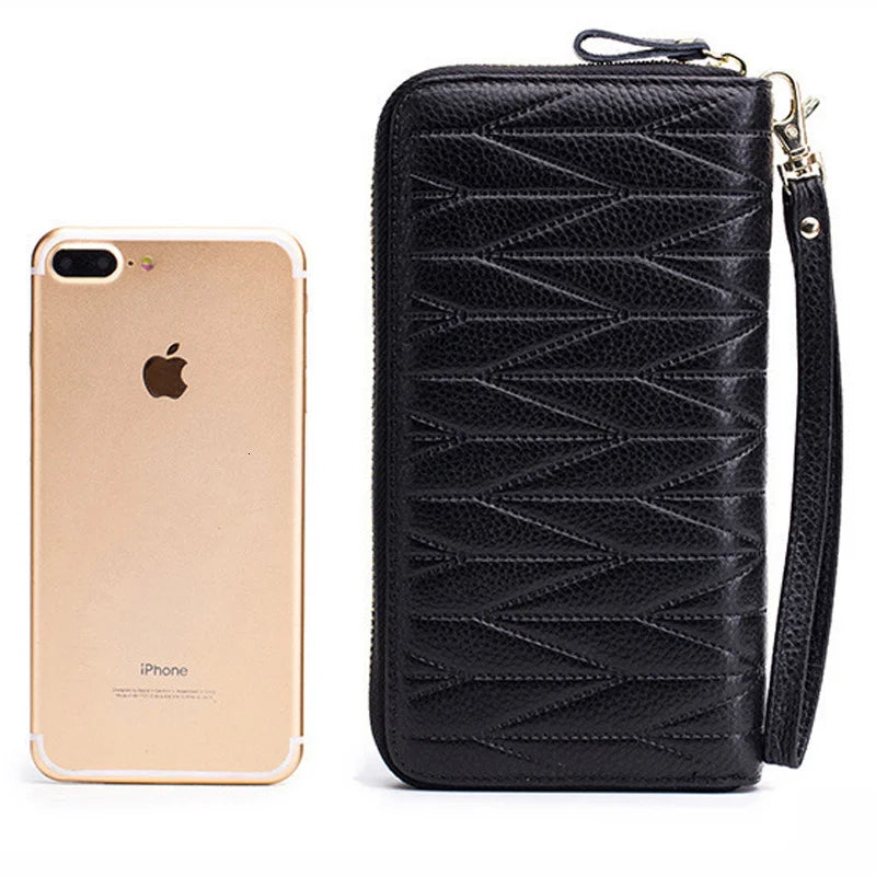 RFID Wallet for Women  Genuine Leather Female Travel Purse Zipper  Women's Wallet 36 Card Holder мини кошелек жен
