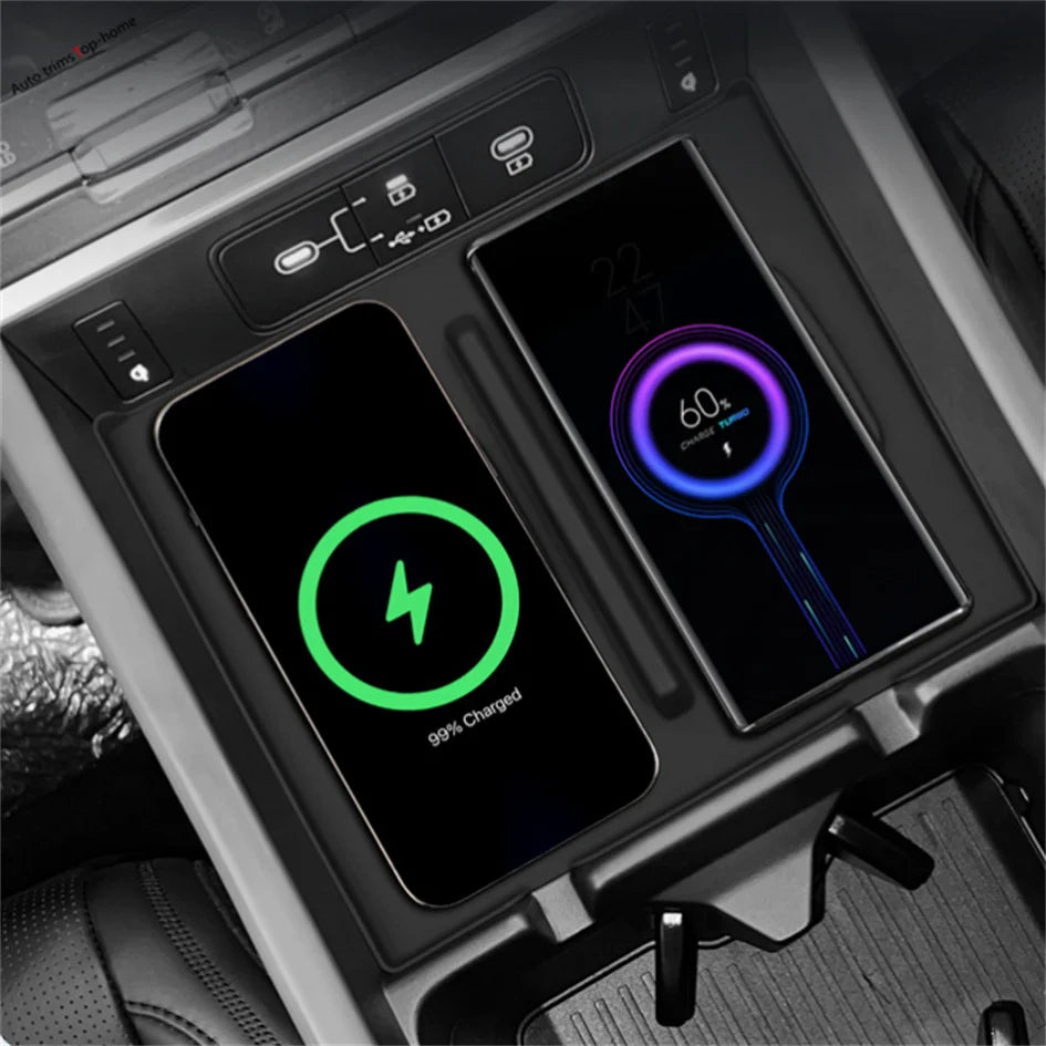 Silicone Center Console Wireless Charger Protection Pad upgrade Silica Gel Cover For Hyundai Santa Fe 2024 2025 Car Accessories