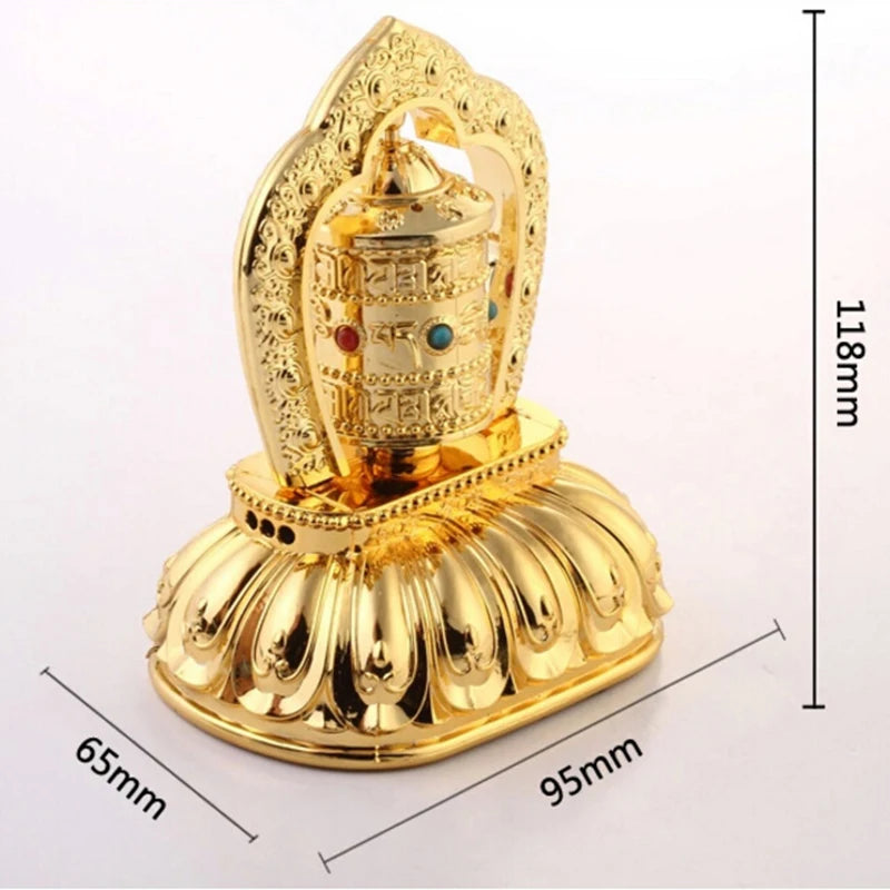 Solar Tibet Prayer Wheel Tibetan Decorations Car Accessories Interior Parts Buddhist Prayer Scriptures Car Decorative Ornamen