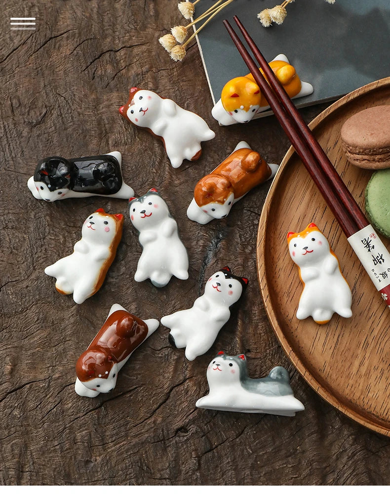 Cute Cat Ceramic Chopsticks Holder Stand Fine Design Chopstick Rack Pillow Care Rest Japanese Style Kitchen Tableware Tools New