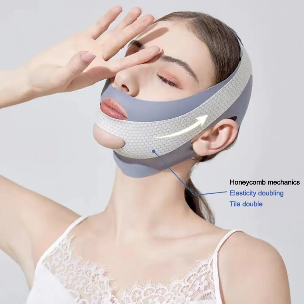 Adjustable Face Sculpting Sleep Mask Elastic Slimming Strap Lifting Tightening Mask Breathable Skin Care V Line Shaping Mask