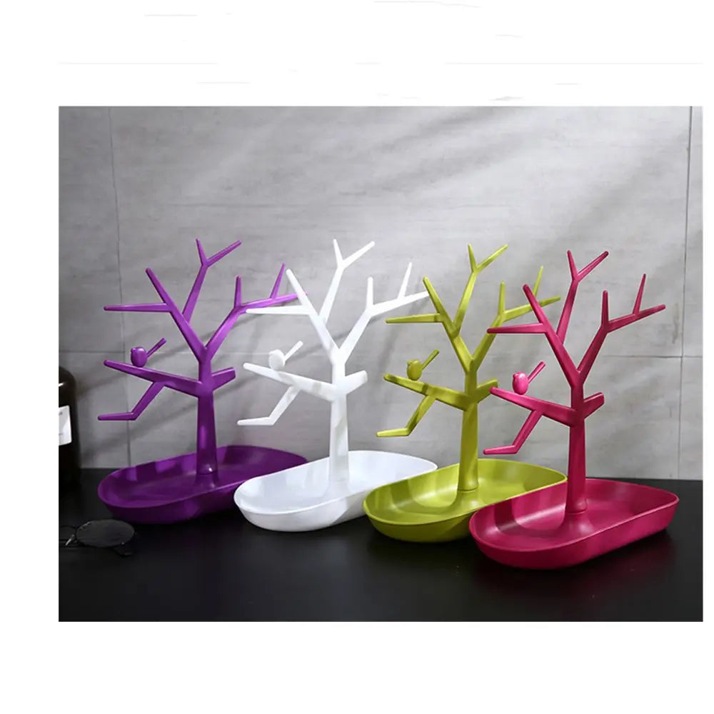 Creative Key Storage Rack ABS Plastic Bird Tree Key Holder Jewelry Rack Living Room Creative Ornaments Desk Organizer