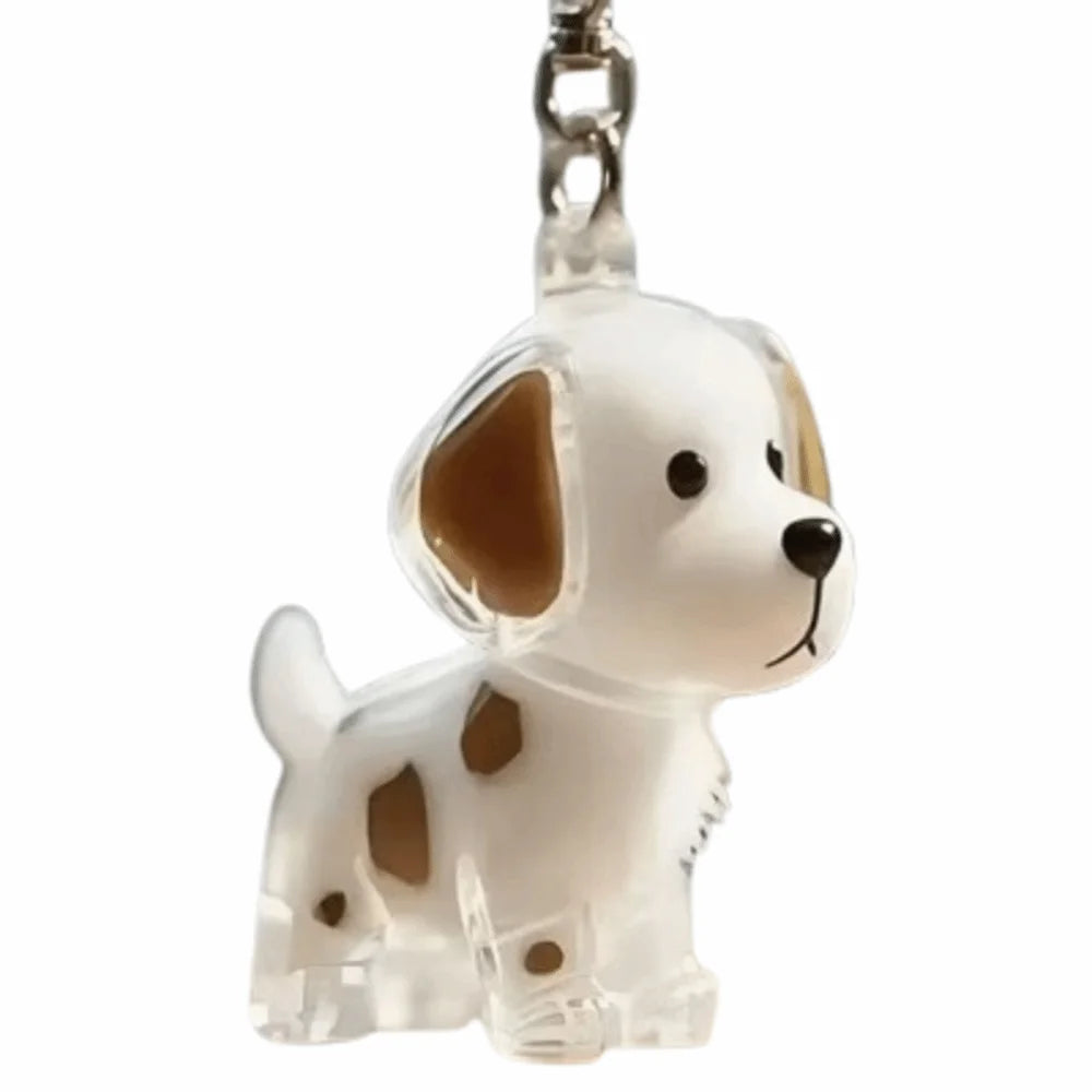 Dog Shape Dog Hair Storage Box Transparent Hair Grooming Pet Hair Keychain DIY Handmade Acrylic Puppy Pendants Backpack