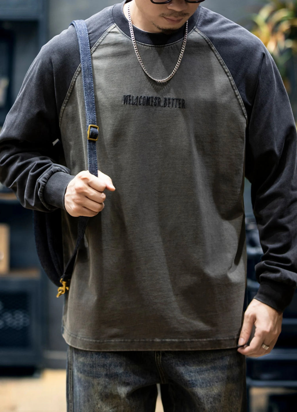 Spring Autumn High Quality Cotton Long Sleeve T Shirt Men Plus Size Patchwork Sweatshirt Korean Streetwear Fashion Sport Tops
