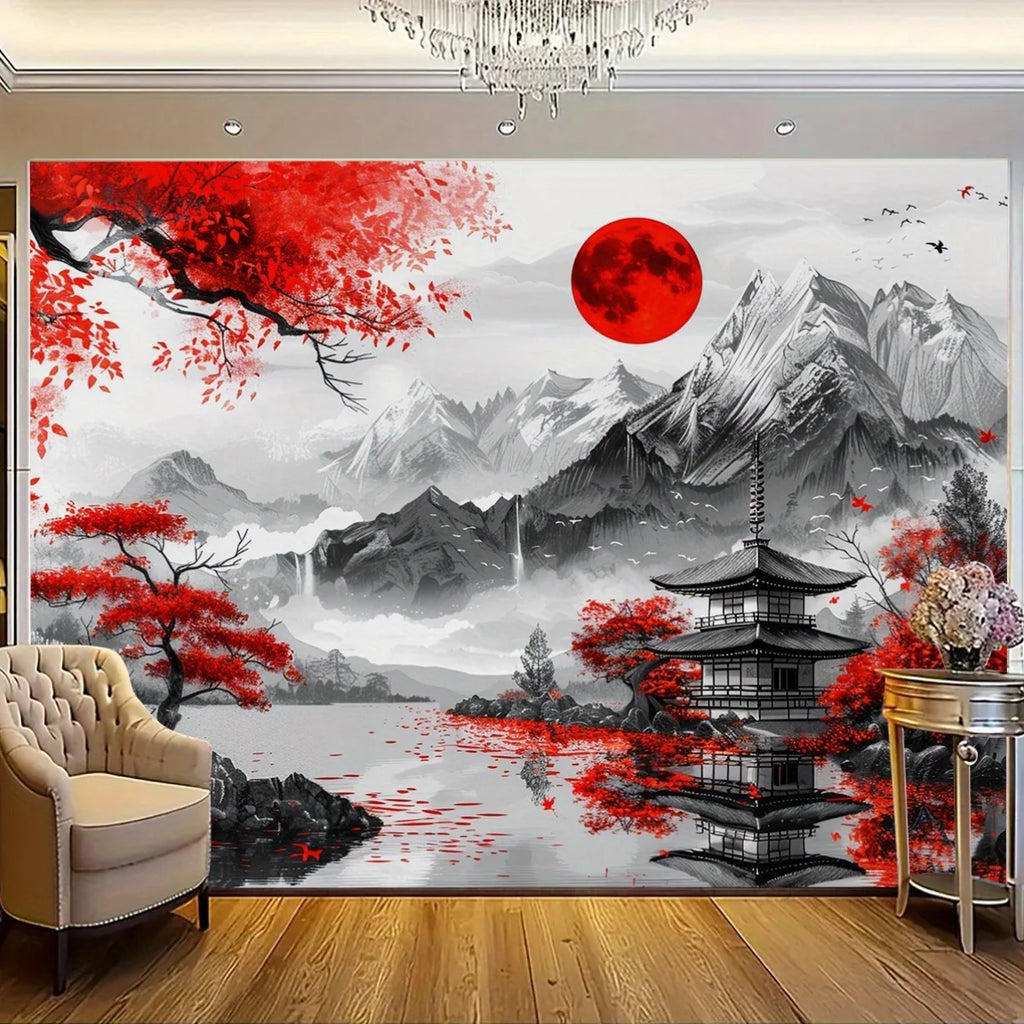 Oriental Serenity Tapestry - Perfect for Home Décor, Adding a Touch of Tranquil Beauty and Cultural Charm to Your Living Space