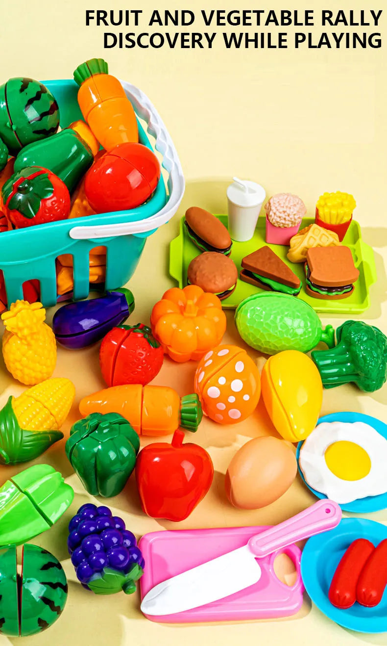Fruit Cutting Set Children's Play House Toy Kitchen Vegetable Baby Can Cut Vegetables Boys and Girls Cutting Toys Gift