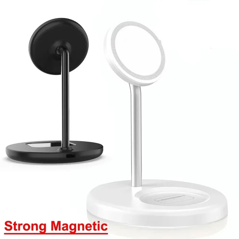 Upgraded Magnetic 2 in 1 Wireless Charger Stand For iPhone 16-12 Pro Max AirPod Pro Fast Phone Charging Station Holder