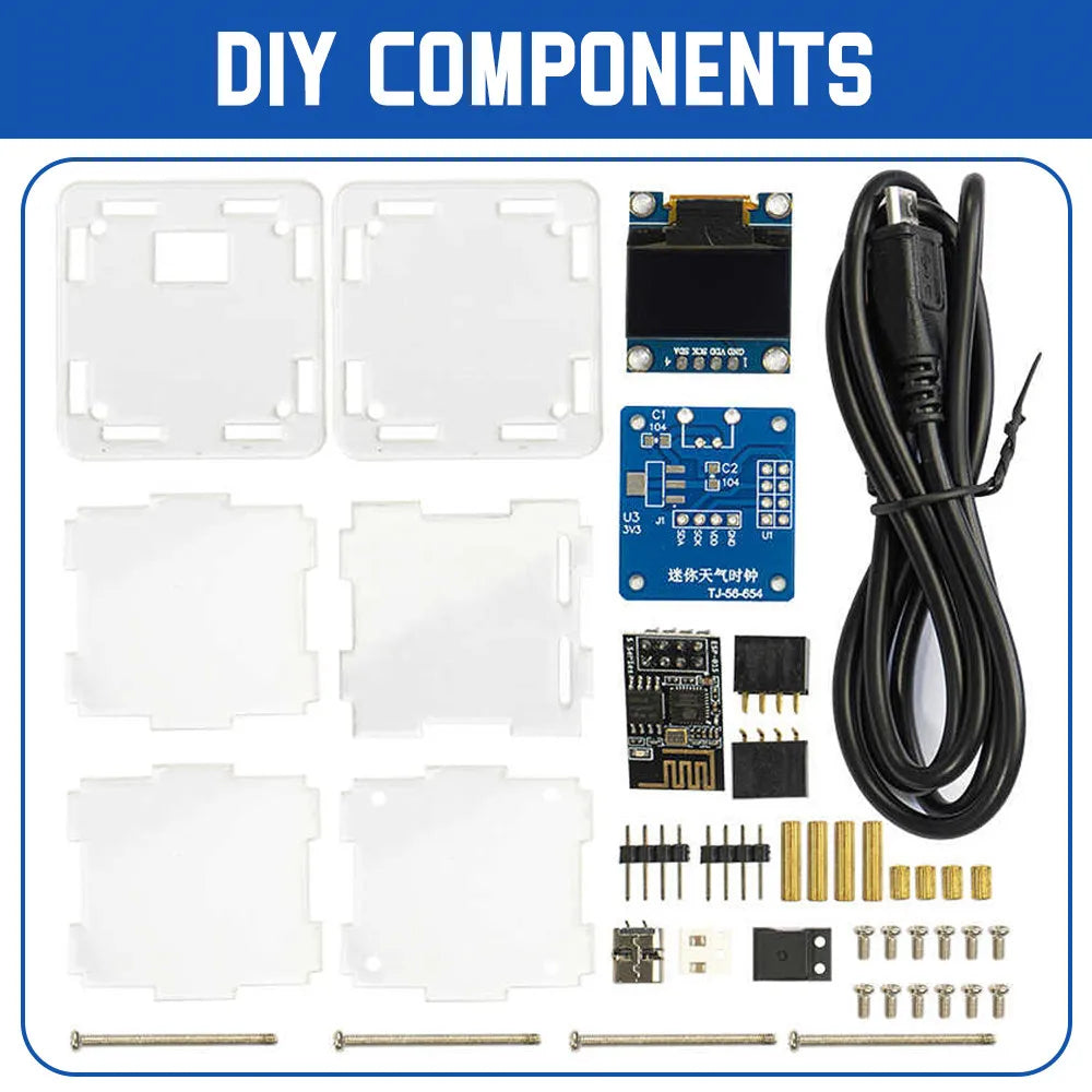 ESP8266 Mini WiFi Weather Clock DIY Kit