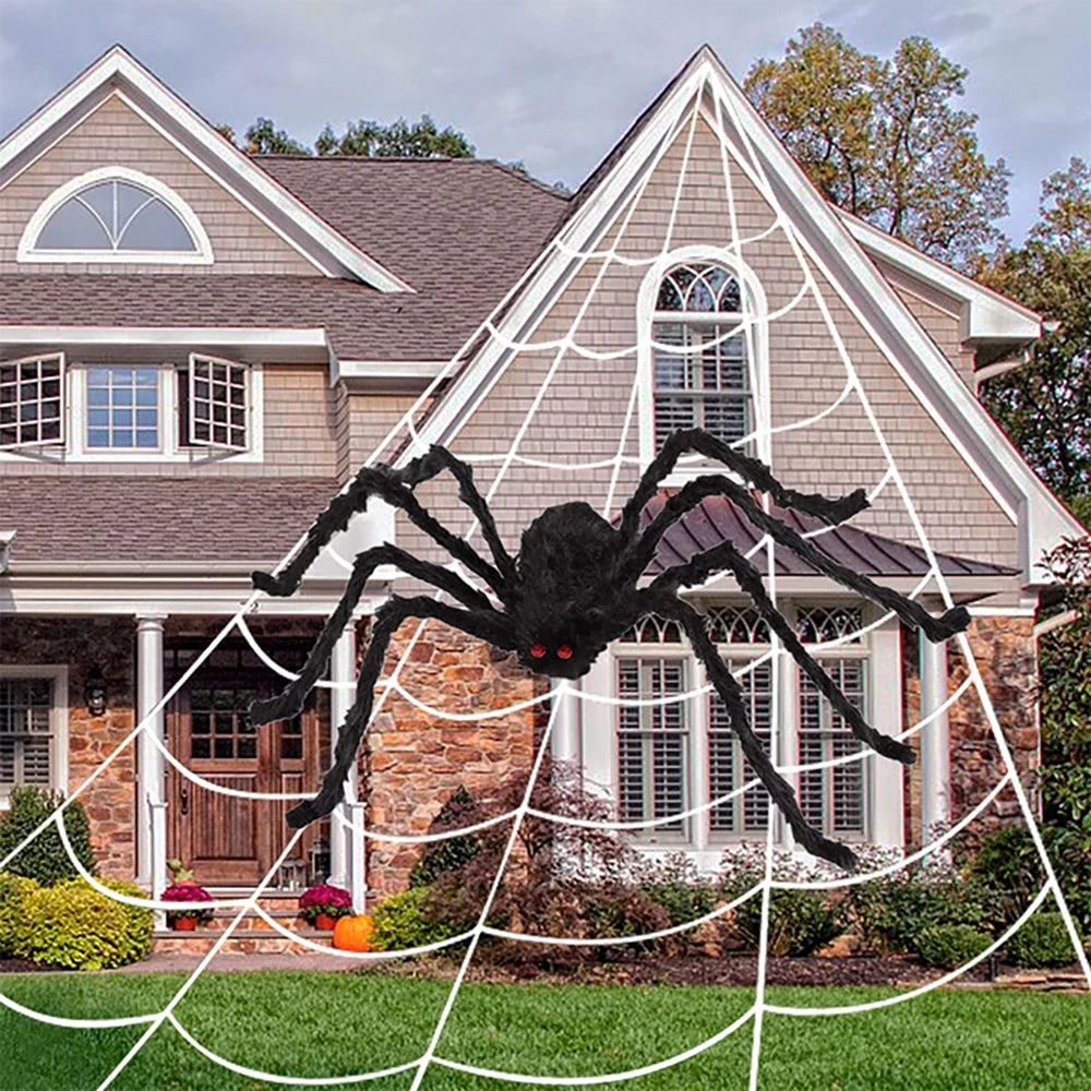 Giant Black Halloween Spider Decoration