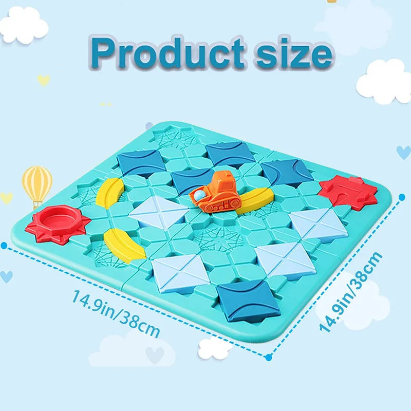Kid Road Building  Maze Game 118 Challenge Logical Thinking Montessori Educational Puzzle Toy Builder Maze Racer Board Game Gift