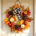 Garvee 20Inch Halloween Pumpkins Fall Wreath Artificial Flower Wreath