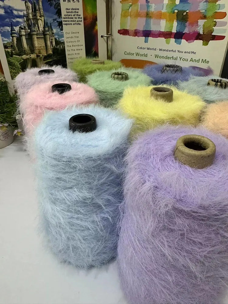 Long Hair  Fur Yarn 500g Simulation Smooth Soft Non Shedding Woolen Sweater Hat Yarn for Hand Knitting Winter Fashion