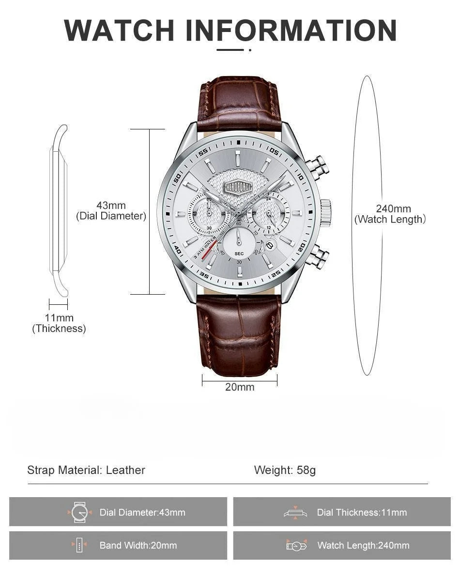 HEROFORCE Silver Chronograph Watch for Men