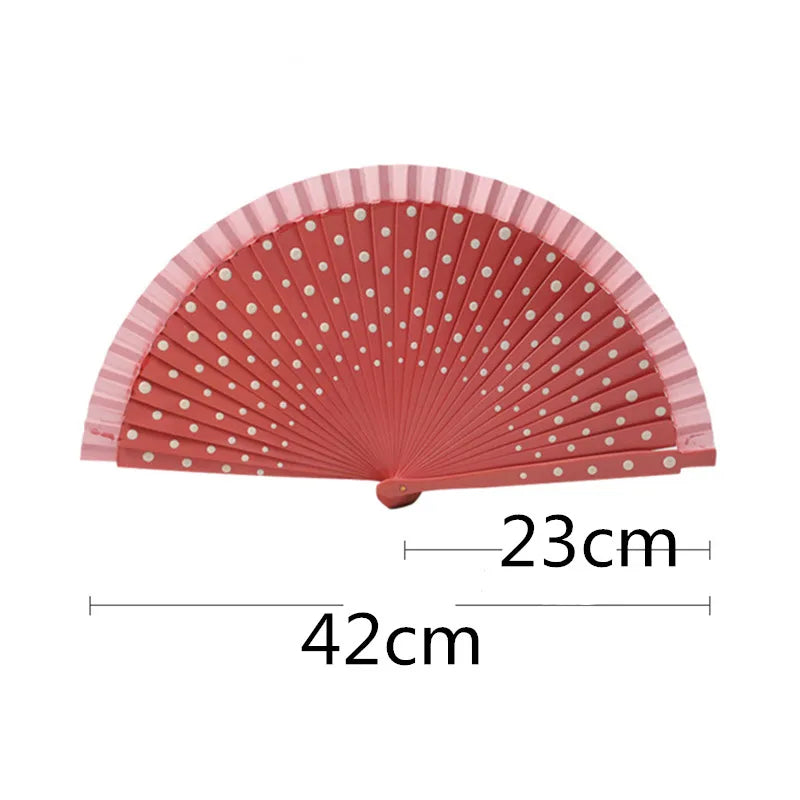 1pc Spanish Dance Performance Wooden Fans  Wedding Decoration Clothing Accessories Folding Fan
