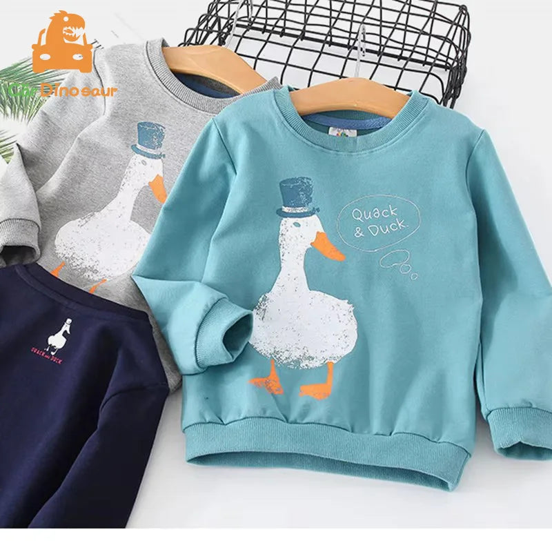 2025 Spring Autumn Korea Style 2 3 4 6 8 10 Years Children'S Birthday Long Sleeve Cartoon Animal Print Kids Baby Boy Sweatshirt