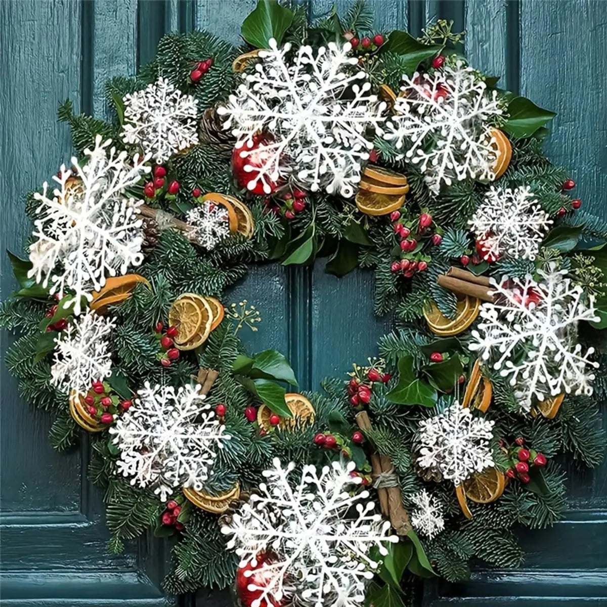 6Pcs White Snowflake Christmas Decoration Snowflake Xmas Tree Pendant Ornament for Home Decor New Year Party DIY Gifts Accessory