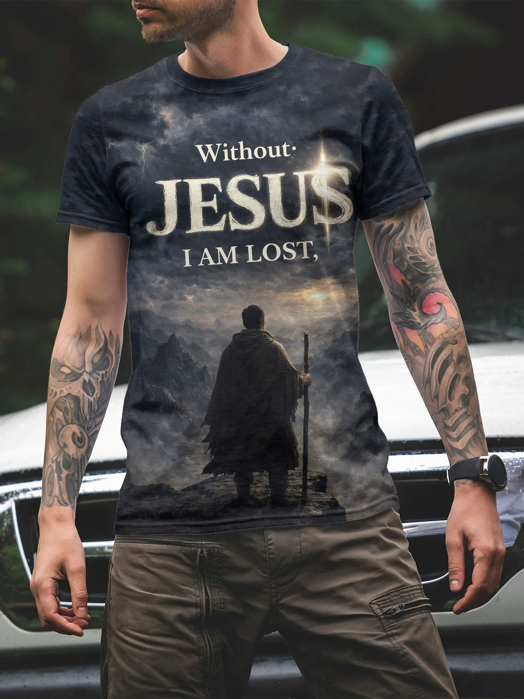 Men's Fashion 3D Printed Men's T-Shirt Crew Neck Short Sleeve, Summer Crew Neck T-Shirt Casual Wear, Polyester Fiber Regular,